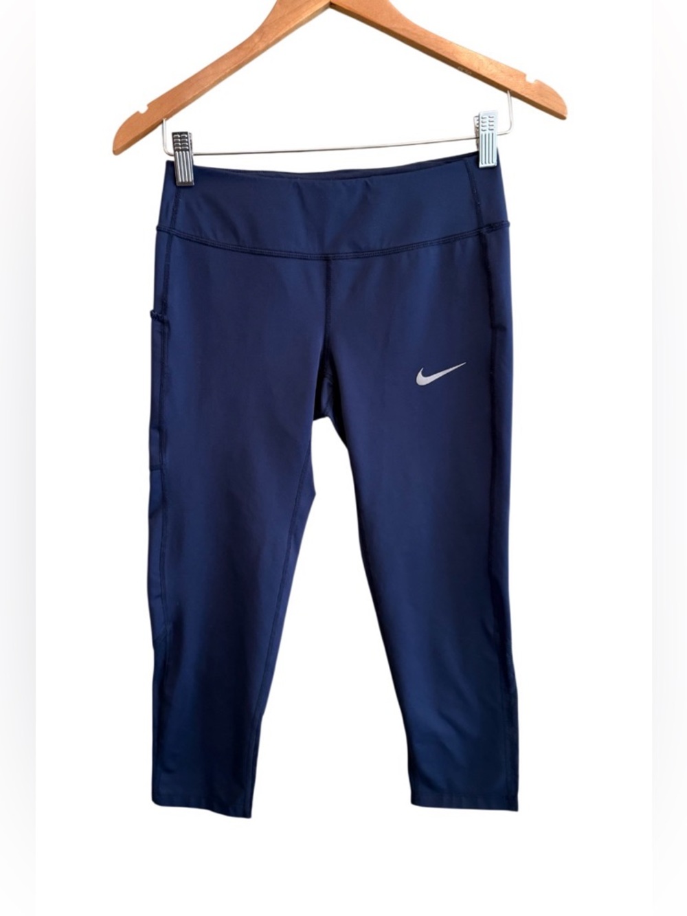 Nike Navy Capri Leggings with Reflective Swoosh